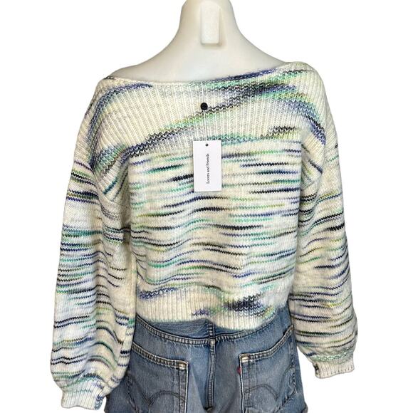 Lovers + Friends White Off Shoulder Sweater SMALL Oversize Slouchy Elston NEW - Picture 6 of 7